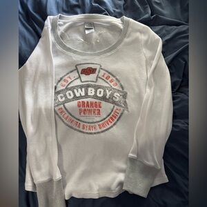 White/gray Cowboys LS thermal Shirt